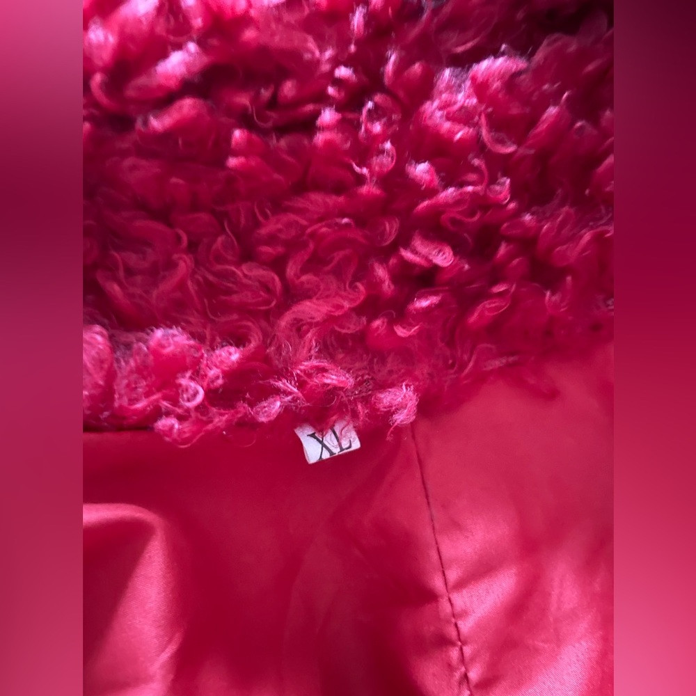 Red Fluffy Jacket - Picture 3 of 4